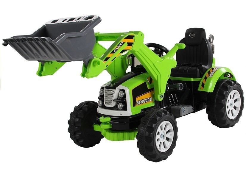 Elektrisch bestuurbare tractor groen - met kantelschep