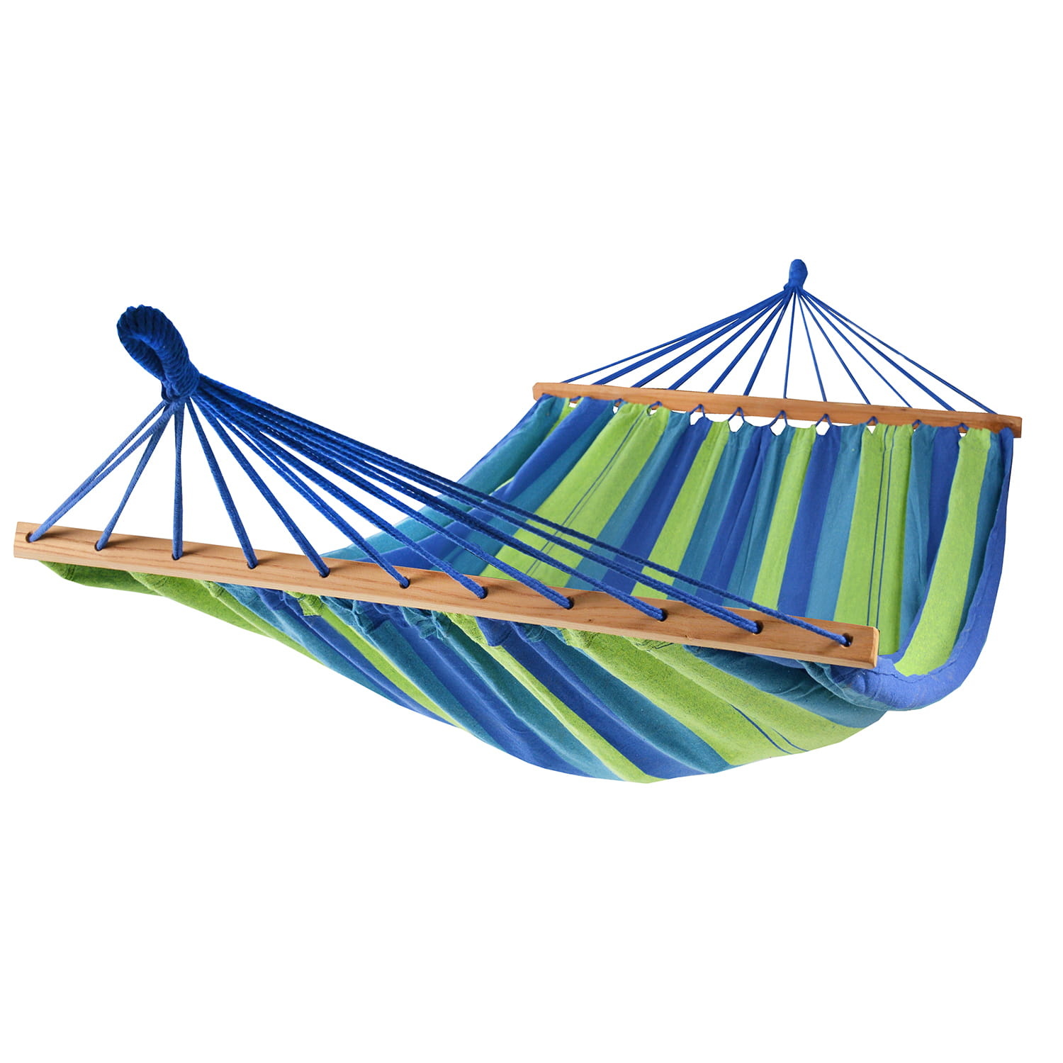 Hangmat 2 persoons XL 220 x 160 cm – Dwarsbalk – Blauw & Groen