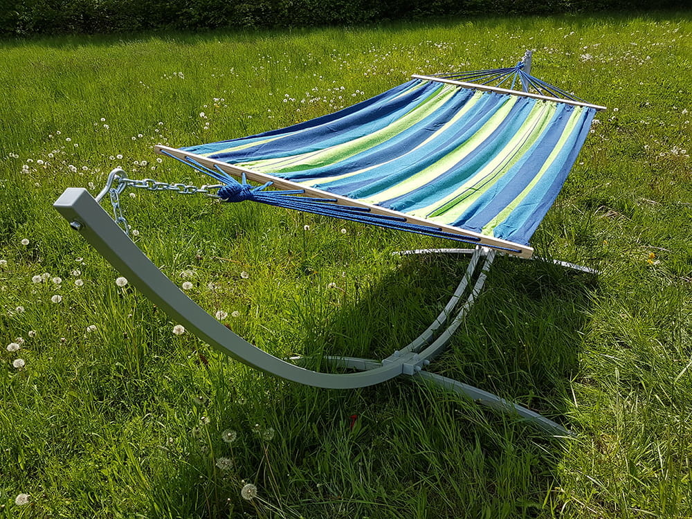 Hangmat 2 persoons XL 220 x 160 cm – Dwarsbalk – Blauw & Groen