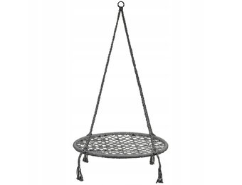 Hangstoel gevlochten 80 cm – Nestschommel van touw – Grijs