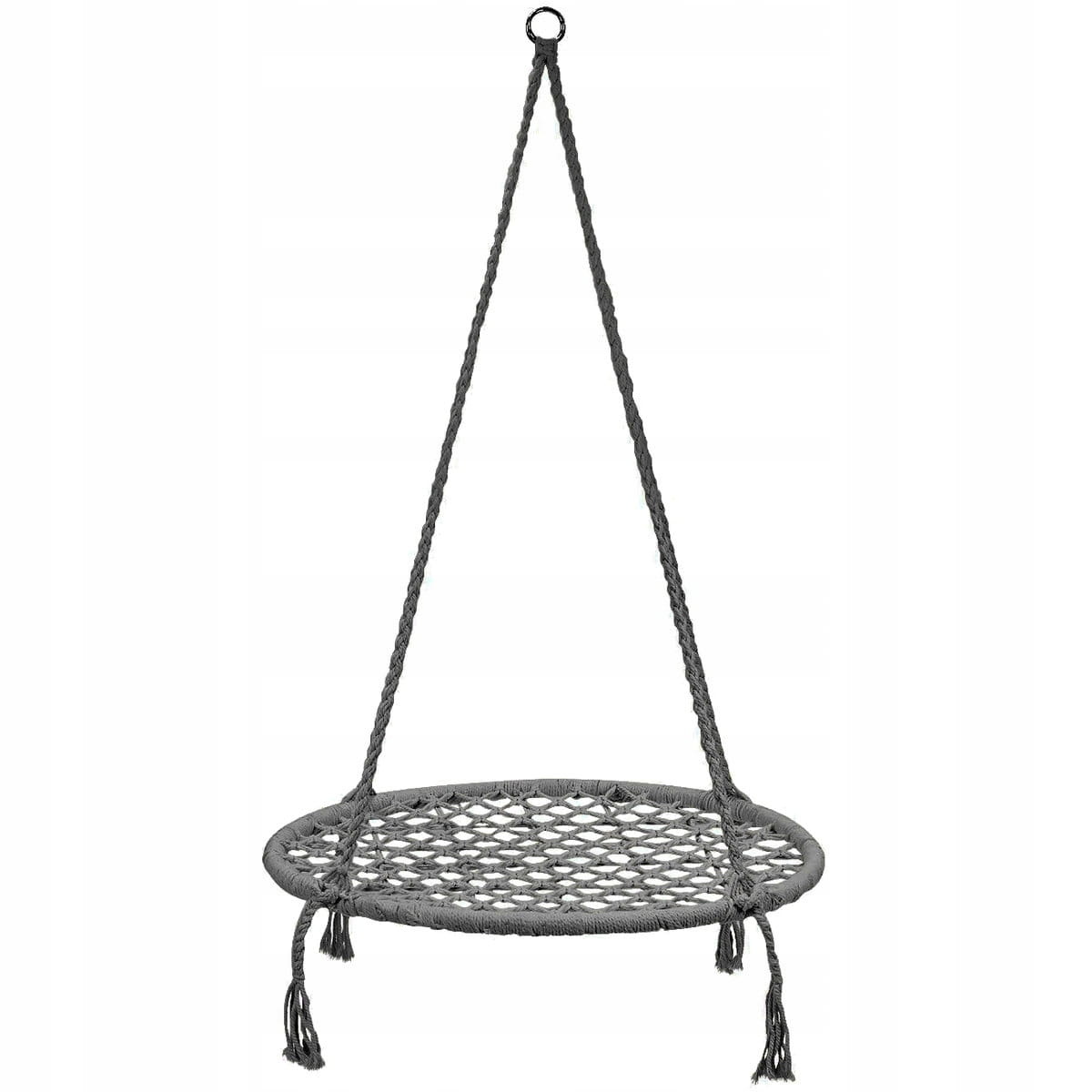 Hangstoel gevlochten 80 cm – Nestschommel van touw – Grijs