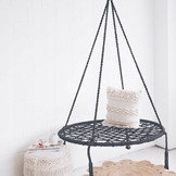 Hangstoel gevlochten 80 cm – Nestschommel van touw – Grijs