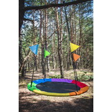 Nestschommel 100 cm Regenboog met vlaggen – Ooievaarsnest