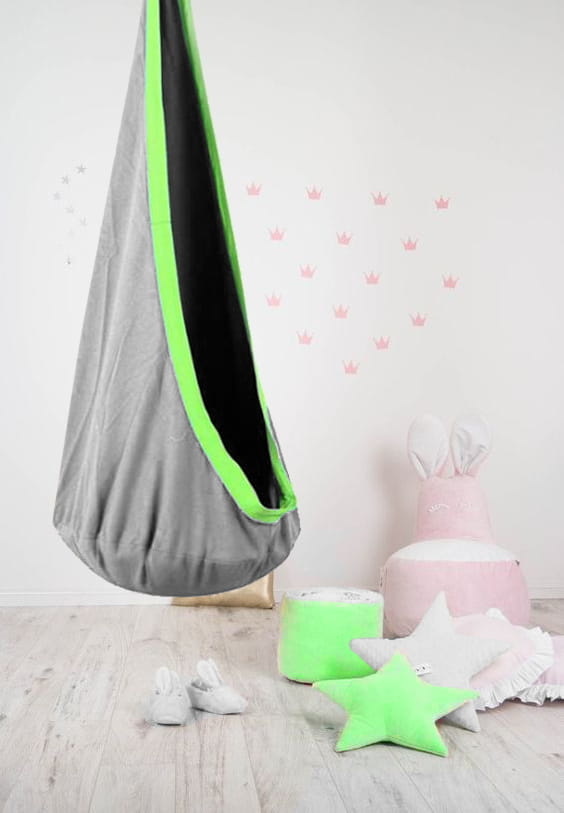 Kinder hangstoel schommel – Cocon Blauw Groen