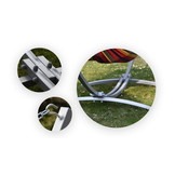 Hangmat frame Zwart + Hangmat 220 x 150 cm – Groen gestreept