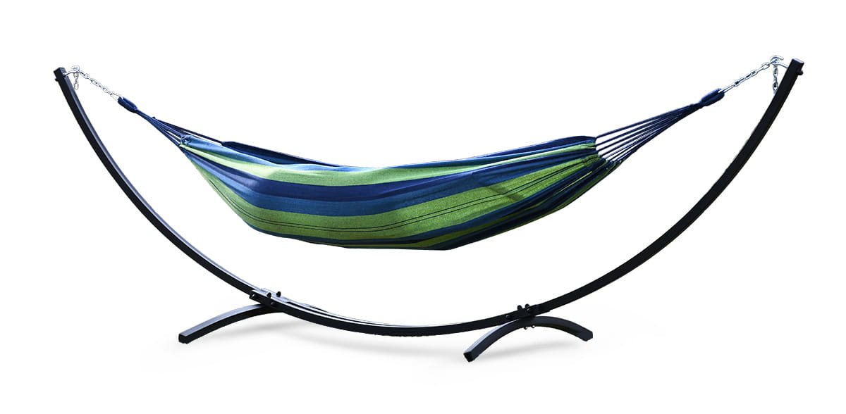 Frame voor grote hangmat 300 x 130 cm – Zwart metaal - Tot 220 kg