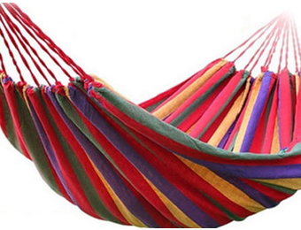 Hangmat 200 x 85 cm – Katoen Rood gestreept