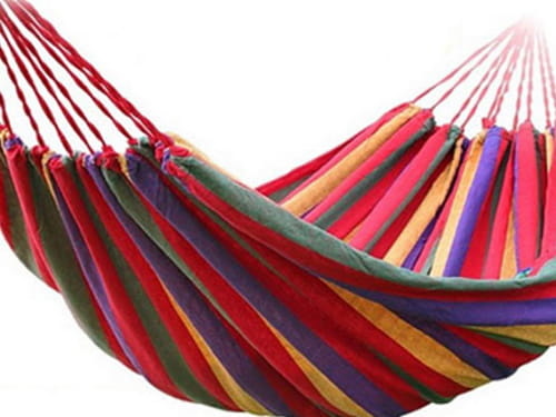 Hangmat 200 x 85 cm – Katoen Rood gestreept