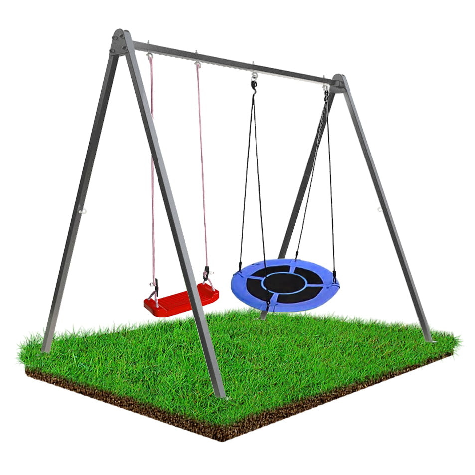 Schommelframe set 260 x 195 x 230 cm – Inclusief 2 schommels – Grijs