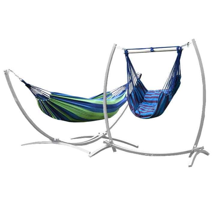 Hangmat frame verstelbaar inclusief hangmat + hangstoel – Wit