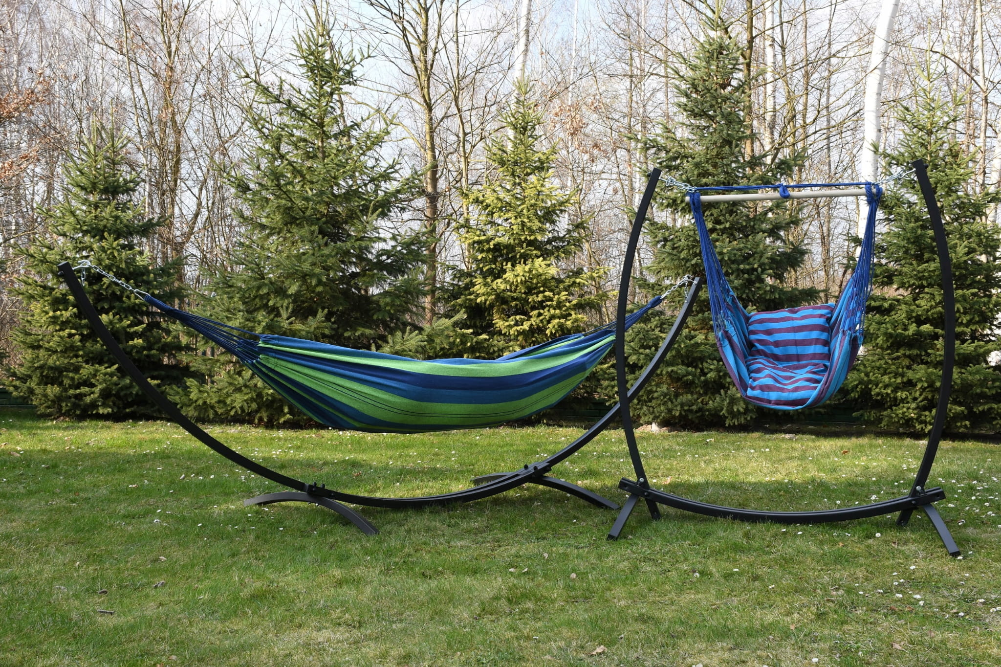 Hangmat frame verstelbaar inclusief hangmat + hangstoel – Wit