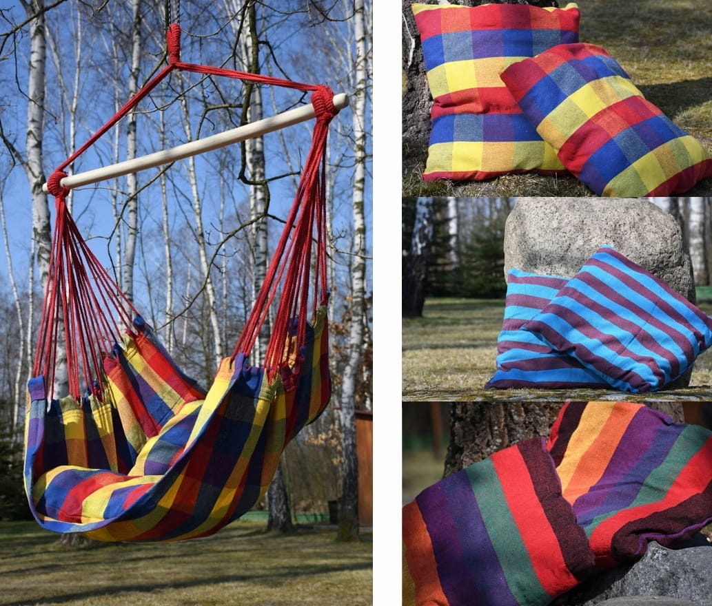 Hangmat frame verstelbaar inclusief hangmat + hangstoel – Wit