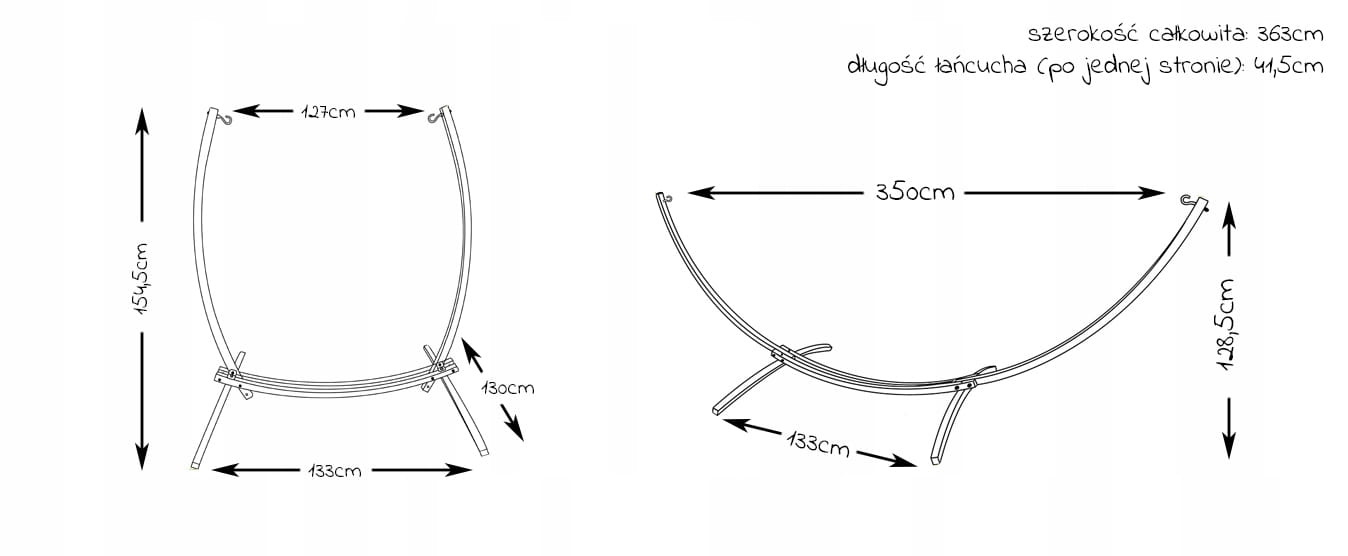 Hangmat frame verstelbaar inclusief hangmat + hangstoel – Wit