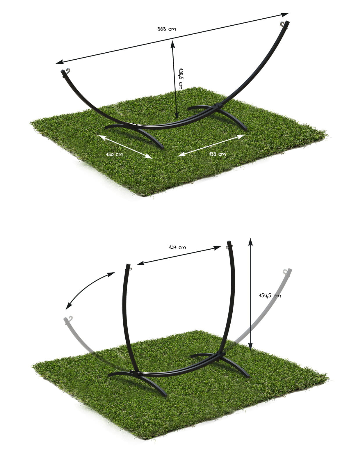 Hangmat frame verstelbaar inclusief hangmat + hangstoel – Wit