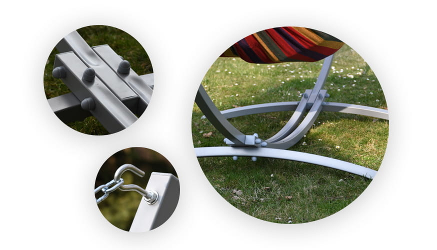 Hangmat standaard Wit + Hangmat 220 x 160 cm – Groen gestreept
