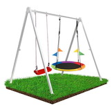 Schommelframe set Incl 2 schommels – 260 x 195 x 230 cm – Wit staal