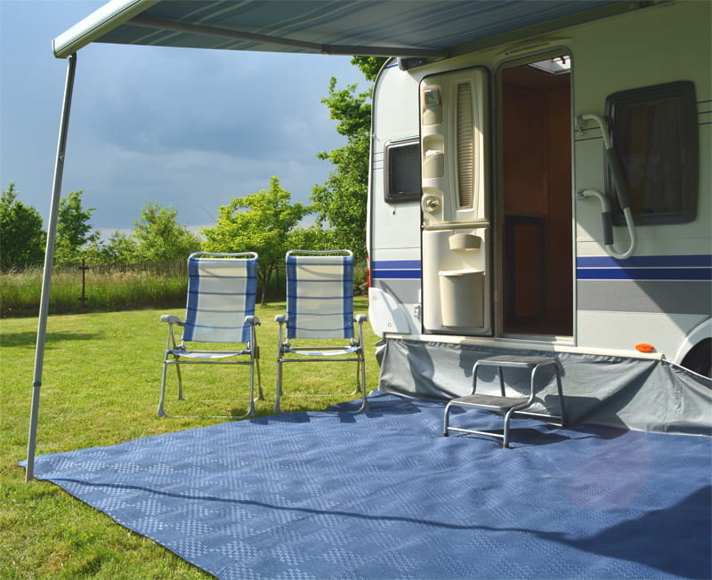 Tenttapijt camping vloerkleed 2,5 x 60 cm – Kunststof Marineblauw