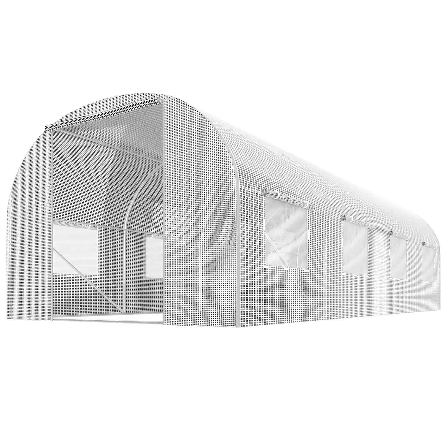 Kweekkas folie tunnel met 8 ramen – 4 x 2,5 x 2 m – Wit