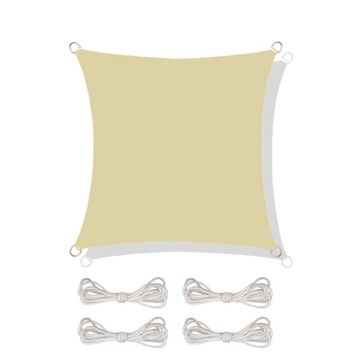 Schaduwdoek vierkant 3,6 x 3,6 m – Beige – Zonwering zeil