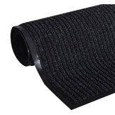 Deurmat 150 x 90 cm – Absorberend – Zwart geribbeld