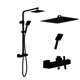 Regendouche mengkraan set compleet – Mat zwart