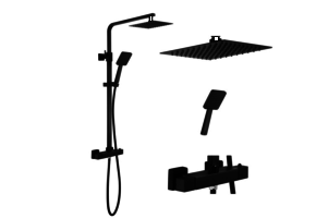 Regendouche mengkraan set compleet – Mat zwart