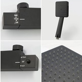 Regendouche mengkraan set compleet – Mat zwart