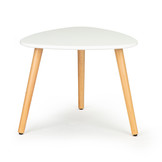 Salontafel duo – Set van 2 bijzettafels – wit met houten poten