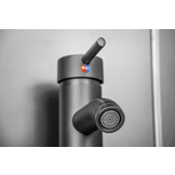 Wastafelkraan hoog – Mat zwart – 30 cm – Badkamerkraan + montageset