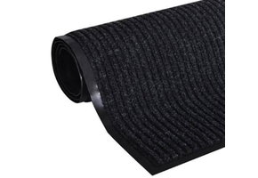 Deurmat XL 120 x 180 cm – Entreemat zwart geribbeld