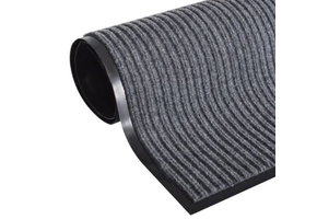 Deurmat 120 x 80 cm – Absorberend – Grijs geribbeld