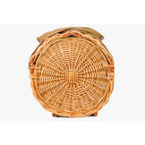 Picknickmand rond met 2-persoons servies + deken – Handgemaakt