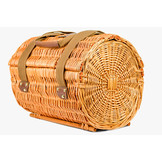 Picknickmand rond met 2-persoons servies + deken – Handgemaakt