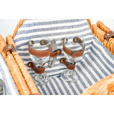 Picknickmand rond met 2-persoons servies + deken – Handgemaakt