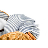 Picknickmand rond met 2-persoons servies + deken – Handgemaakt