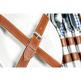 Picknickmand handgemaakt 4-persoons + servies & thermotas