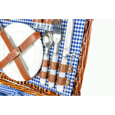 Picknickmand handgemaakt 4-persoons + servies & thermotas