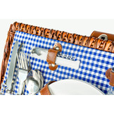 Picknickmand handgemaakt 4-persoons + servies & thermotas