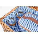 Picknickmand handgemaakt 4-persoons + servies & thermotas