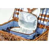 Picknickmand handgemaakt 4-persoons + servies & thermotas