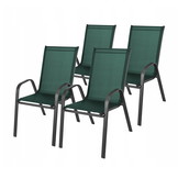 Tuinstoel set van 4 – Terrasstoel metaal Groen – 46 x 65 x 89 cm