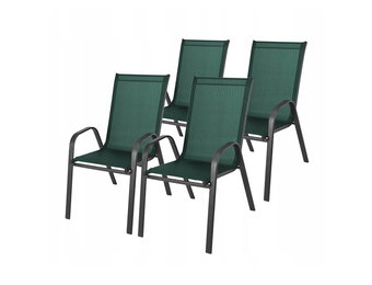 Tuinstoel set van 4 – Terrasstoel metaal Groen – 46 x 65 x 89 cm