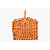 Rieten picknickmand XL 4-persoons + servies & thermotas