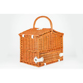 Rieten picknickmand XL 4-persoons + servies & thermotas