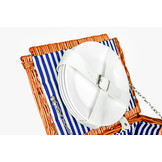 Rieten picknickmand XL 4-persoons + servies & thermotas