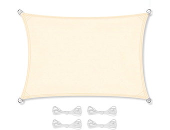 Schaduwdoek rechthoek 3 x 5 m Beige – Zonwering zeil