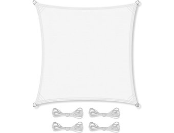 Schaduwdoek vierkant 3,6 x 3,6 m – Wit – Zonwering zeil