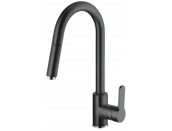 Keukenkraan mengkraan uittrekbaar – Keramische kop – Mat zwart