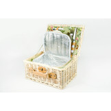 Rieten Picknickmand 37,5 x 27,5 x 18 cm + servies & thermotas