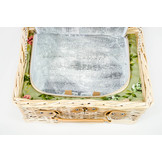 Rieten Picknickmand 37,5 x 27,5 x 18 cm + servies & thermotas